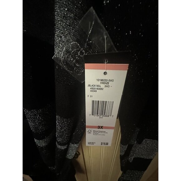 Jones of New York black silver metallic sweater top 3X NWT. No flaws. Gorgeous! - Picture 5 of 6